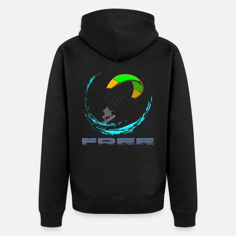 Kitesurf - Unisex Premium Bio Zip Hoodie - Schwarz