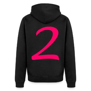 2 - Unisex Premium Organic Zip Hoodie - black - Back - Nico (187cm)