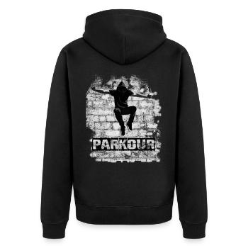 Parkour - Veste à capuche bio Premium Unisexe - noir - Dos - Nico (187cm)