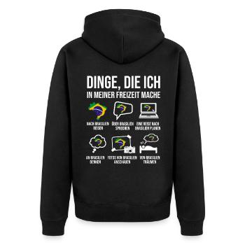 Brasilien Reise Heimatland Brasilien Brasilianer - Unisex Premium Bio Zip Hoodie - Schwarz - Hinten - Nico (187cm)