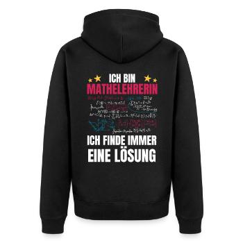 Mathelehrerin Spruch Mathe Mathematik - Unisex Premium Bio Zip Hoodie - Schwarz - Hinten - Nico (187cm)