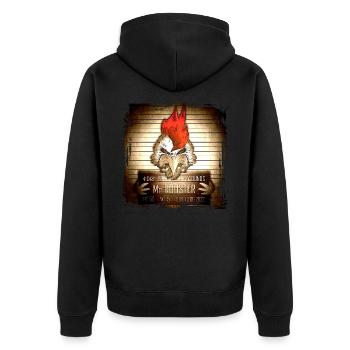 Mr Rooster Vintage - Unisex Premium Organic Zip Hoodie - black - Back - Nico (187cm)
