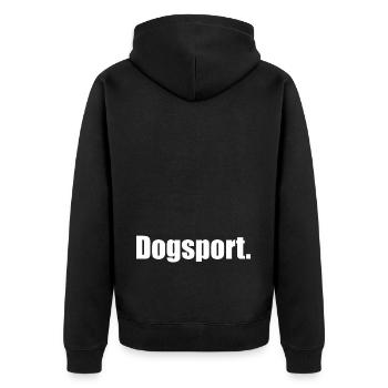 Sport canin. Motif chien Blanc - Veste à capuche bio Premium Unisexe - noir - Dos - Nico (187cm)