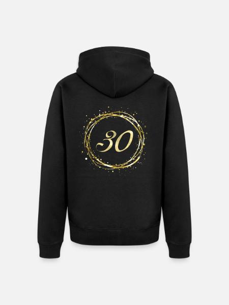 30 - Unisex Premium Bio Zip Hoodie - Schwarz