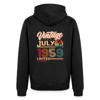 Millésime Juillet 1959 63ème anniversaire Hommes 63 ans - Veste à capuche bio Premium Unisexe - noir - Dos - Nico (187cm)