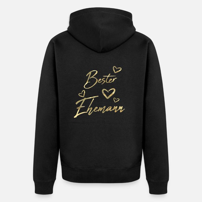 Bester Ehemann Gold - Unisex Premium Bio Zip Hoodie - Schwarz