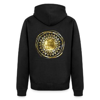Mandala or - Veste à capuche bio Premium Unisexe - noir - Dos - Nico (187cm)