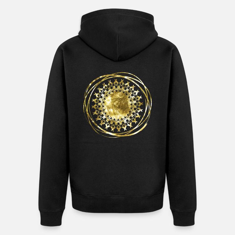 Mandala or - Veste à capuche bio Premium Unisexe - noir