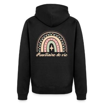 Cadeau Auxiliaire De Vie. auxiliaire de vie. - Veste à capuche bio Premium Unisexe - noir - Dos - Nico (187cm)
