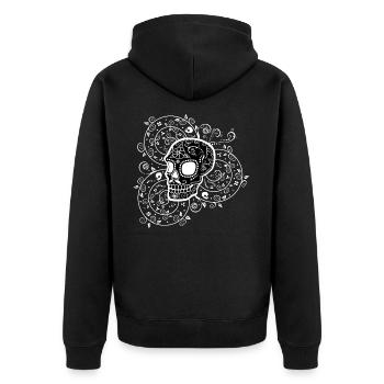 Sugar Skull et Spirals Black White Design - Veste à capuche bio Premium Unisexe - noir - Dos - Nico (187cm)