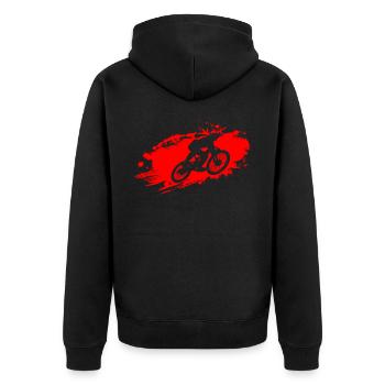 Descente VTT Ride Rouge - Veste à capuche bio Premium Unisexe - noir - Dos - Nico (187cm)