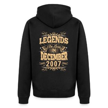 Légende de l’anniversaire de décembre 2007 - Veste à capuche bio Premium Unisexe - noir - Dos - Nico (187cm)