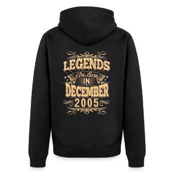 Légende de l’anniversaire de décembre 2005 - Veste à capuche bio Premium Unisexe - noir - Dos - Nico (187cm)