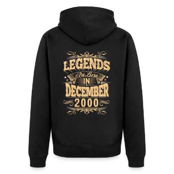 December 2000 Birthday Legend - Unisex Premium Organic Zip Hoodie - black - Back - Nico (187cm)
