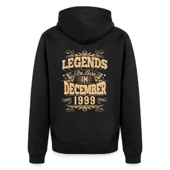 Légende de l’anniversaire de décembre 1999 - Veste à capuche bio Premium Unisexe - noir - Dos - Nico (187cm)