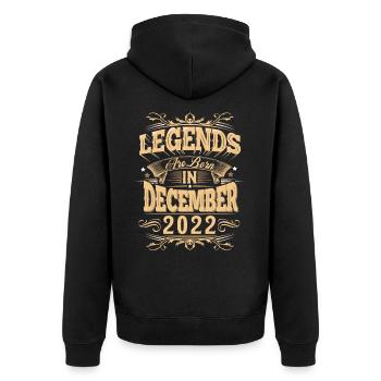 December 2022 Birthday Legend - Unisex Premium Organic Zip Hoodie - black - Back - Nico (187cm)