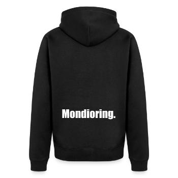 Mondioring . Motif chien Blanc - Veste à capuche bio Premium Unisexe - noir - Dos - Nico (187cm)