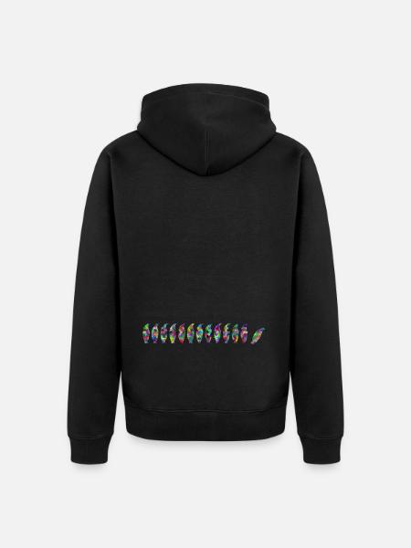Pinguine mit Gekko - Unisex Premium Bio Zip Hoodie - Schwarz