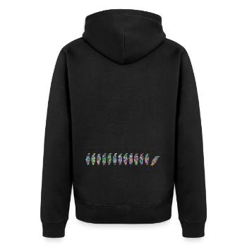 Penguins Stained Glass - Colorglas - Unisex Premium Organic Zip Hoodie - black - Back - Nico (187cm)