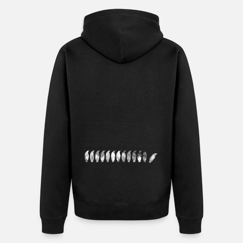 Pinguine mit Polygon - Unisex Premium Bio Zip Hoodie - Schwarz