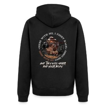 Cane Corso Jäger Hund Jagd Hunderasse Hundeliebe - Unisex Premium Bio Zip Hoodie - Schwarz - Hinten - Nico (187cm)