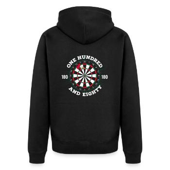 DART ONE UNDRED EIGHTY DARTS 180 - Veste à capuche bio Premium Unisexe - noir - Dos - Nico (187cm)