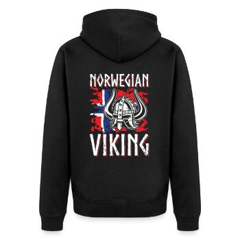 Norvège Viking Norman normands Guerriers - Veste à capuche bio Premium Unisexe - noir - Dos - Nico (187cm)