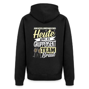 Team Bride JGA Group Sparkling Bachelorette Party - Unisex Premium Organic Zip Hoodie - black - Back - Nico (187cm)