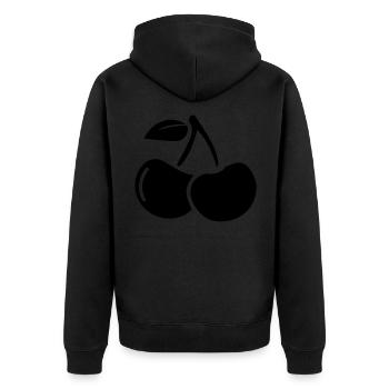 Symbole des cerises - Veste à capuche bio Premium Unisexe - noir - Dos - Nico (187cm)