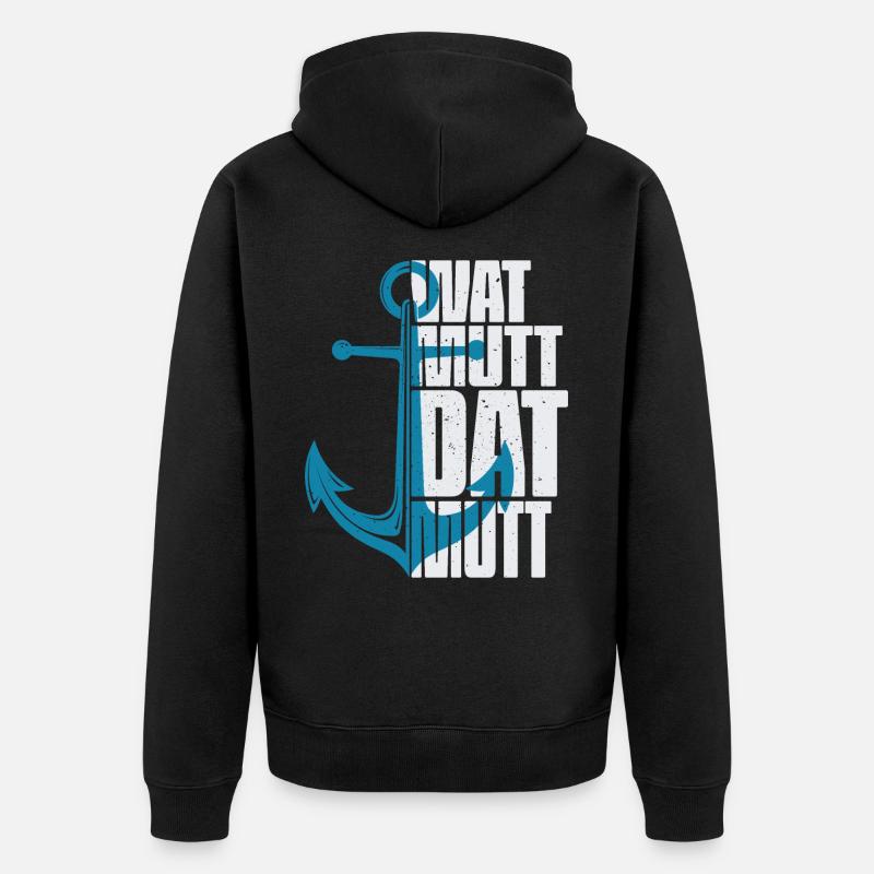 Wat Mutt Dat Mutt - Unisex Premium Bio Zip Hoodie - Schwarz
