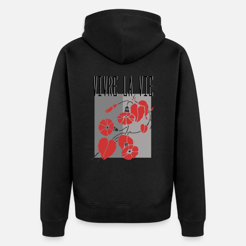 Lebe das Leben - Unisex Premium Bio Zip Hoodie - Schwarz