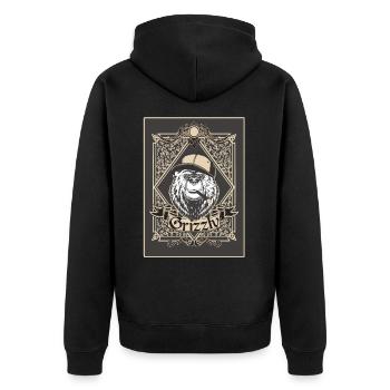 Grizzly avec casquette et cigare - Veste à capuche bio Premium Unisexe - noir - Dos - Nico (187cm)