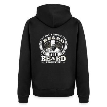 You don´t choose the beard the beard chooses you - Unisex Premium Bio Zip Hoodie - Schwarz - Hinten - Nico (187cm)