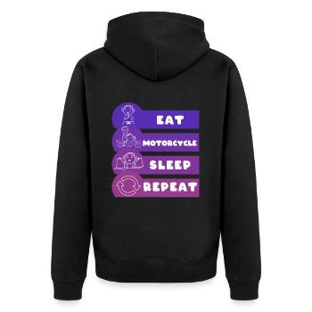 Manger la moto Dormir Répéter - Veste à capuche bio Premium Unisexe - noir - Dos - Nico (187cm)