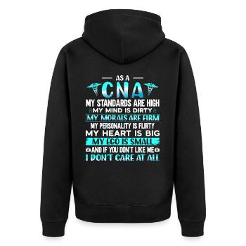 Infirmière auxiliaire certifiée Standard Medical - Veste à capuche bio Premium Unisexe - noir - Dos - Nico (187cm)