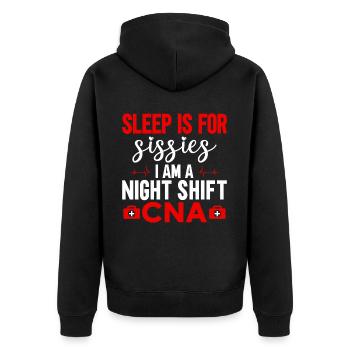 Healthcare Night Work Cna - Unisex Premium Organic Zip Hoodie - black - Back - Nico (187cm)
