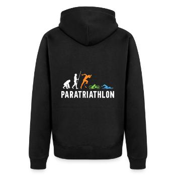 Evolution Paratriathlon pour les triathlètes - Veste à capuche bio Premium Unisexe - noir - Dos - Nico (187cm)