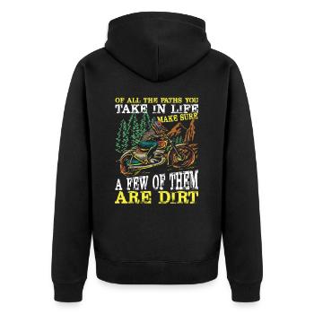 A Few Of Them Are Dirt Bike Sprüche Motorrad - Unisex Premium Bio Zip Hoodie - Schwarz - Hinten - Nico (187cm)