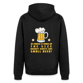 Of course it depends on the size! Beer drinker - Unisex Premium Organic Zip Hoodie - black - Back - Nico (187cm)