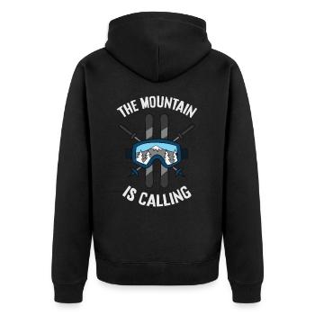 Après Ski Mountains Skiing The Mountain is calling - Unisex Premium Organic Zip Hoodie - black - Back - Nico (187cm)