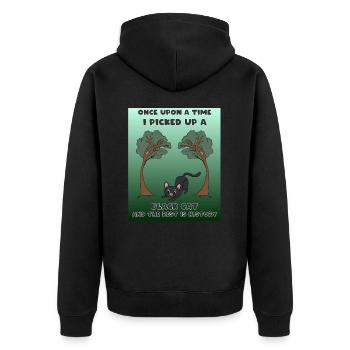 Il était une fois un chat noir que j’ai ramassé le reste - Veste à capuche bio Premium Unisexe - noir - Dos - Nico (187cm)