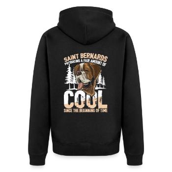Saint Bernards Producing A Fair Amount Of Cool - Unisex Premium Bio Zip Hoodie - Schwarz - Hinten - Nico (187cm)