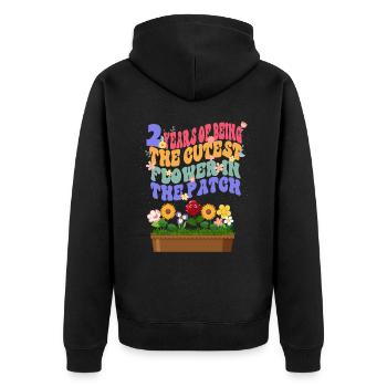 2 ans les fleurs les plus douces dans le jardinier de lit - Veste à capuche bio Premium Unisexe - noir - Dos - Nico (187cm)
