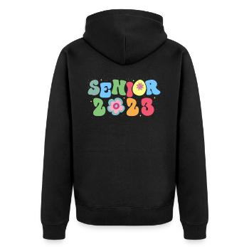 Senior 2023 Fleurs Sauvages Fleur Fleuriste - Veste à capuche bio Premium Unisexe - noir - Dos - Nico (187cm)