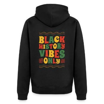 Black History Vibes Jour de l’indépendance seulement - Veste à capuche bio Premium Unisexe - noir - Dos - Nico (187cm)