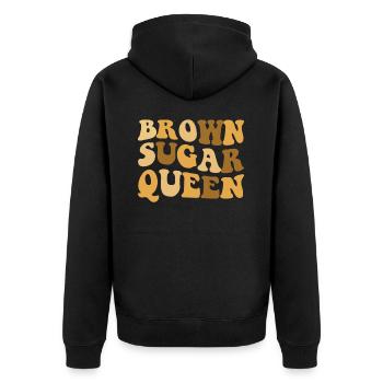 Brown Sugar Queen Pride Black Melanin Pride - Unisex Premium Organic Zip Hoodie - black - Back - Nico (187cm)