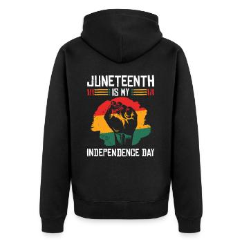 Juneteenth is my Independence Day Faust of - Unisex Premium Organic Zip Hoodie - black - Back - Nico (187cm)