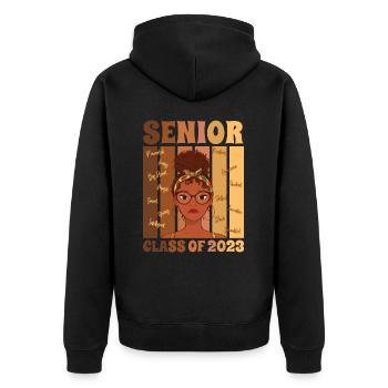Senior Class Of 2023 Back To School Graduation - Unisex Premium Organic Zip Hoodie - black - Back - Nico (187cm)