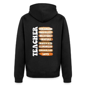 Force de l’enseignant Egalité Fierté Mélanée - Veste à capuche bio Premium Unisexe - noir - Dos - Nico (187cm)