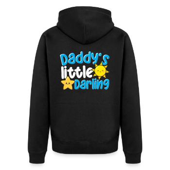 Daddy's Little Darling Cute Kiddie Sun Star Kid - Unisex Premium Bio Zip Hoodie - Schwarz - Hinten - Nico (187cm)